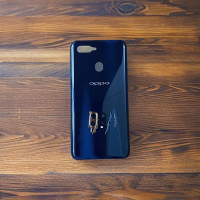 Ozgis Oppo A7 Battery cover(With OuterButtons & Camera Glass) Back Panel(Blue)