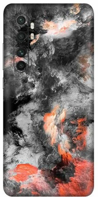 FCS Mi Note 10 Lite, Mi Note 10 Lite White Smoke Printed Back Skin Mobile Skin(White Smoke)