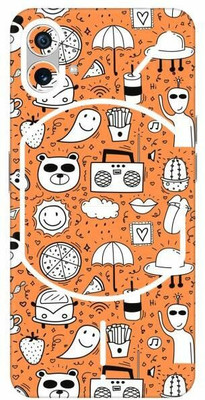 FCS Nothing Phone 1 Printed Back Skin: Yellow Pattern Mobile Skin(Yellow Pattern Skin)