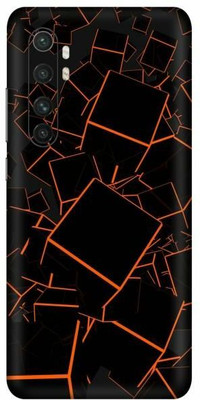 FCS Mi Note 10 Lite, Mi Note 10 Lite Box Orange Printed Back Skin Mobile Skin(Box Orange)