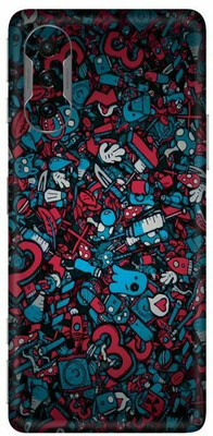 FCS Poco F3 GT (5G), Poco F3 GT (5G) Red Blue Texture Printed Back Skin Mobile Skin(Red Blue Texture)