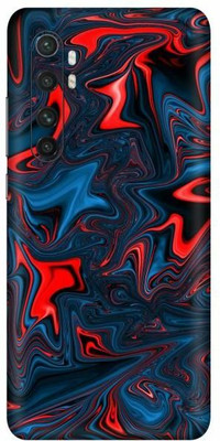 FCS Mi Note 10 Lite, Mi Note 10 Lite Red Motion Printed Back Skin Mobile Skin(Red Motion)