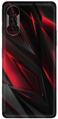 FCS Poco F3 GT (5G), Poco F3 GT (5G) Red Black Texture Printed Back Skin Mobile Skin(Red Black Texture)