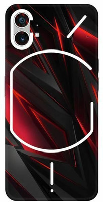 FCS Nothing Phone 1 Printed Back Skin: Red Black Texture Mobile Skin(Red Black Texture Skin)