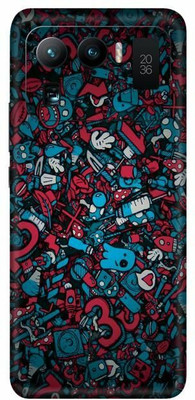 FCS Mi 11 Ultra, Mi 11 Ultra Red Blue Texture Printed Back Skin Mobile Skin(Red Blue Texture)