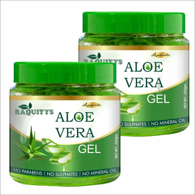 RAQUITYS 100% Pure Aloe Vera Gel - Repairing & Soothing for Face, Body & Hair(440 g)