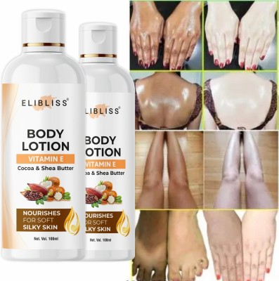 ELIBLISS Peach Milk Moisturiser Body Lotion Pack of 2(200 ml)