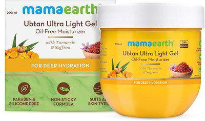 Mamaearth Ubtan Ultra Light Gel Oil-Free Moisturizer with Turmeric & Saffron for Deep Hydration(200 ml)