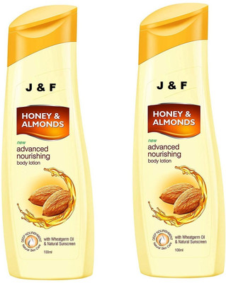 J & F Honey And Almond Moisturising Hand And Body Lotion 100 ml *2 Pack of 2(100 ml)