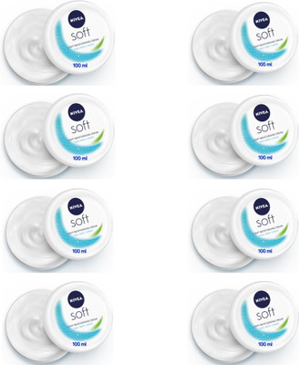 NIVEA Soft Light Moisturizing Cream - 100ml (Pack of 8)(800 ml)