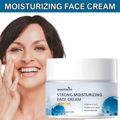 smartdrops Vitamin C Night Face Cream for Dark Spots & Dull Skin, Anti- Pollution(50 g)