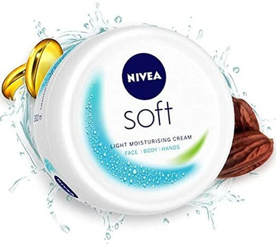 NIVEA Soft Light Moisturizing 300ml Crèam, Jojoba oil & Vitamin-E,Face/Body/Hands(300 ml)
