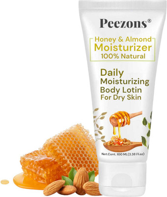 PEEZONS Honey & Almonds Advanced Nourishing Body Lotion |Summer Body Lotion For Dry Skin(100 ml)