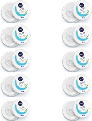 NIVEA Soft Light Moisturizing Cream - 25ml (Pack of 10)(250 ml)