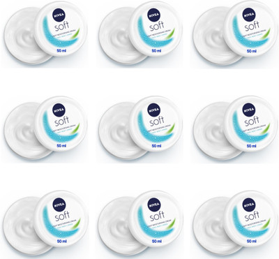NIVEA Soft Light Moisturizing Cream - 50ml (Pack of 9)(450 ml)