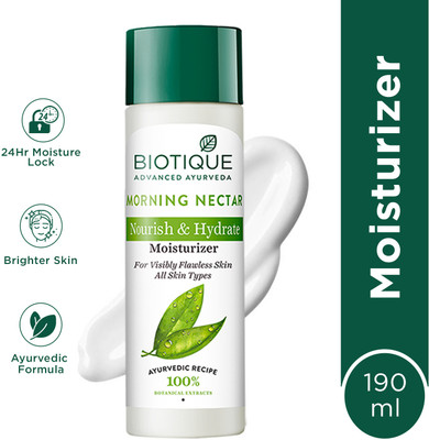 BIOTIQUE Morning Nectar Flawless Skin Moisturizer | 24H Deep Moisture(190 ml)