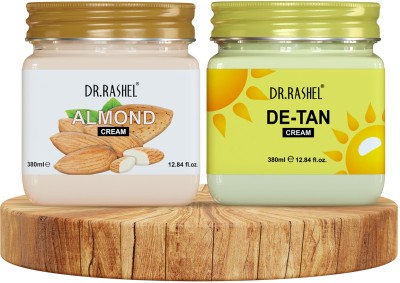 DR.RASHEL Almond Cream & De-Tan Cream (380ml Each)(760 ml)