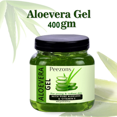 Peezons 100% Bio Organic Aloe Vera Gel For Skin Acne, Scars, Dark spots Face & Hair Care(400 ml)
