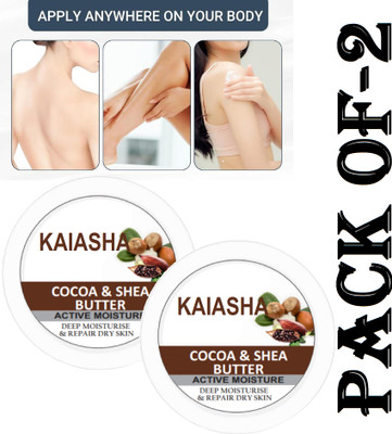 KAIASHA pack of-2 Shea & Cocoa Butter Body for Pigmentation & Dry Skin Moisturizer(400 g)
