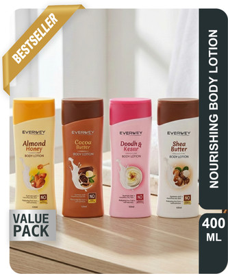 Everwey Nourishing Almond Honey, Cocoa Butter, Doodh Kesar & Shea Butter Body lotion(400 ml)