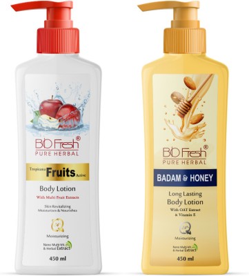 Biofresh Herbal Tropicana Fruits & Badam -Honey/ Winter Body Lotion /Smooth Skin/Fresh(450 ml)