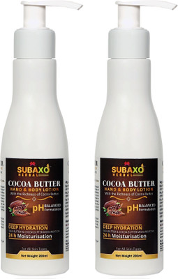 Subaxo HERBAL COCOA BUTTER HAND AND BODY LOTION 2 PC EACH OF 200 ML(400 ml)