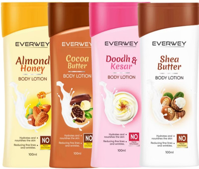 Everwey Nourishing Almond Honey, Cocoa Butter, Doodh Kesar & Shea Butter Body lotion(400 ml)