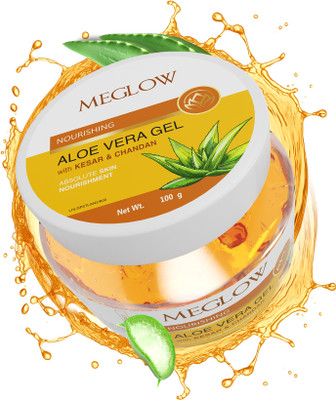 meglow Kesar Chandan Aloevera Gel For Daily Skincare | Intense Hydration & Skin Repair(100 g)