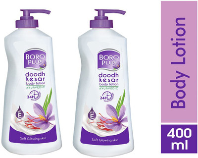 BOROPLUS Doodh Kesar Body Lotion 400 ml Pack of 2 (800ml)(800 ml)