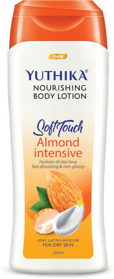 Yuthika Almond Soft Touch Body Lotion for Women & Men, Hydrating, Non-Greasy(300 ml)