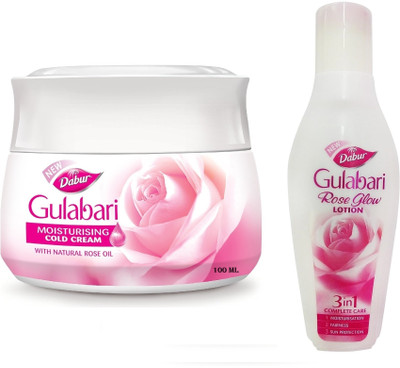Dabur Gulabari Moisturizing Cold Cream 100 ml Pack of 1 With Lotion 50 ml(150 ml)