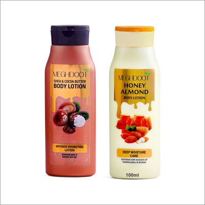 MEGHDOOT Combo Pack of Honey Almond Shea and Cocoa Butter Body Lotion(100ml Each)(200 ml)
