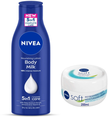 NIVEA Body milk 200ml,Soft creme 200ml(400 ml)