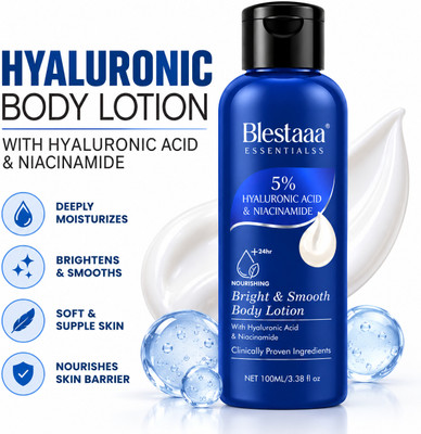 blestaaa essentialss 5% Hyaluronic & Niacinamide Body Lotion for Deep Hydration & Glow(100 ml)