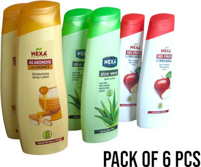 Nexa Fair Tone body lotion Almond , Aloe Vera and Mix Fruit Flavor(600 ml)