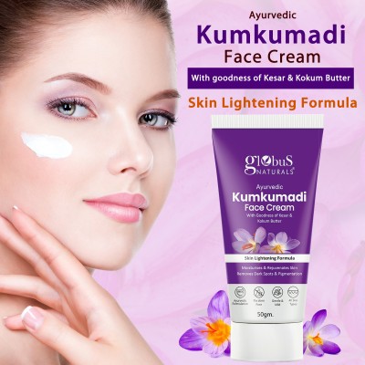 Globus Naturals Kumkumadi Skin Lightening Face Cream, Chemical Free, Paraben Free(50 g)