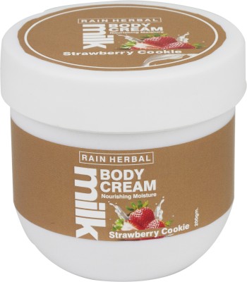 Rain HERBAL Strawberry Cookie Body Cream with Shea & Cocoa Butter |For Hydrating & Softening(200 g)