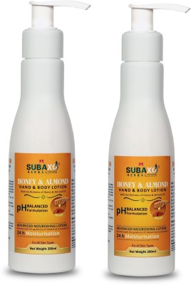 Subaxo HERBAL HONEY AND ALMOND HAND AND BODY LOTION 2 PC EACH OF 200 ML(400 ml)