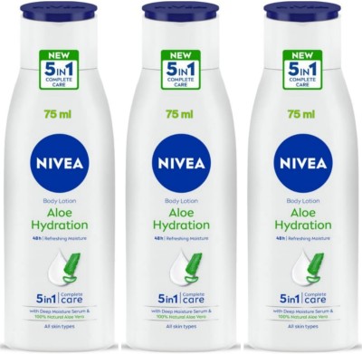 NIVEA Aloe Hydration 5 Iin 1 Care Lotion - 75ml (Pack of 3)(225 ml)