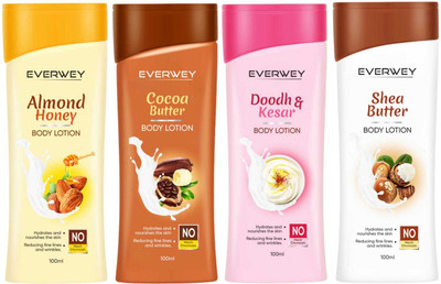 Everwey Nourishing Almond Honey, Cocoa Butter, Doodh Kesar & Shea Butter Body lotion(400 ml)