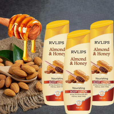 RVLIPS Body Lotion Combo of 3 100 ml Each For Men and Women Pack of 3 Honey lotion(300 ml)