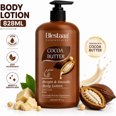 blestaaa essentialss Cocoa Butter Body Lotion Deep Moisture & Soft, Glowing Skin For Men And Women(828 ml)