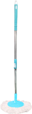 Pranay's Kleanup Economy Spin Mop-Rod Stick, Mop Head And 1 Microfiber Refill - Wet & Dry 360 Mop Mop Rod(Blue)