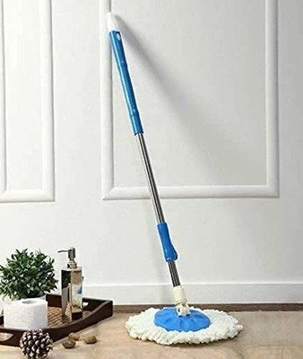 PRARIKSH UNICORN Mop Rod with Extra 1 Refill Stainless Steel Clip Lock 360 Degree Rotating Pole Wet & Dry Mop(Blue 1 m)