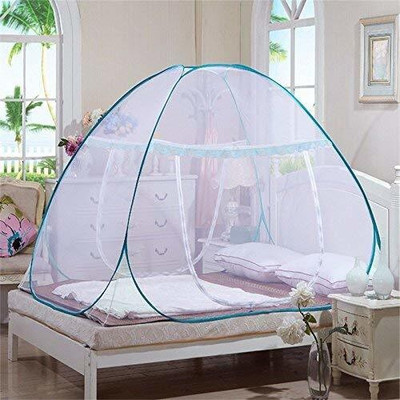 VRAVMO Polyester Adults Washable Pack Of 1 Mosquito Net King Size Bed | Double Bed Machhardani | Foldable Double Bed King and Queen Size 7x7, Sleeping Bag Mosquito Net(White, Tent)