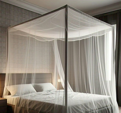CoverCraze Polyester Adults Washable INSECT PROTECTION NET Mosquito Net(White, Bed Box)