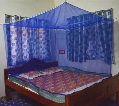 Mehon Craft Polyester Adults Washable King Size Bed Mosquito net Tent/Hanging/Bed Box A087 Mosquito Net(Blue, Tent)