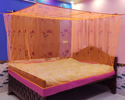 Mehon Craft HDPE - High Density Poly Ethylene Adults Washable MP MOS NEW TENT22fabricorange6*7 Mosquito Net(Soft Orange, Tent)