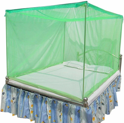 Mehon Craft HDPE - High Density Poly Ethylene Adults Washable Mosquito Net Suitable for Double Bed Machardani for Bed (7X7 FEET ) Green Color Mosquito Net(Green, Tent)