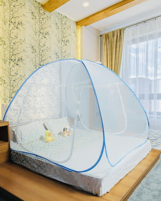 Hitech Polyester Adults Washable Perfect Mosquito Net Mosquito Net(Blue, Tent)
